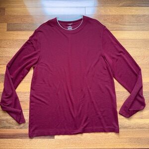 Van Heusen Traveler Maroon Long Sleeve Shirt